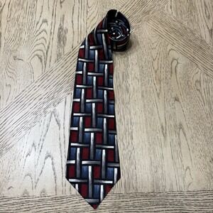 J.T. Beckett Geometric Weave Silk Tie Necktie‎